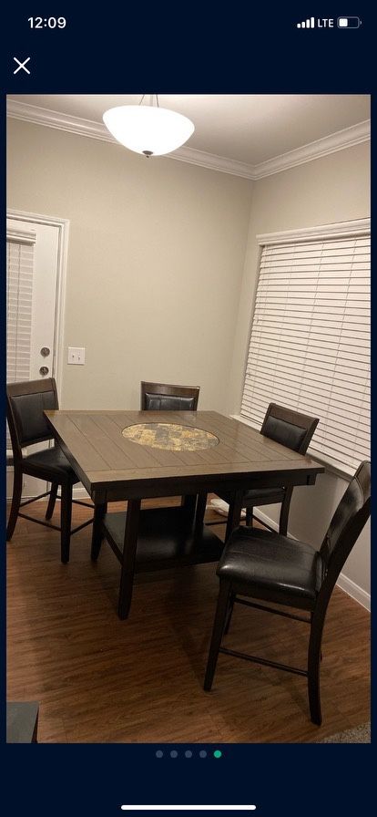 Solid Wood Kitchen Table With 4 Chairs