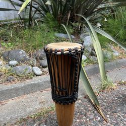 Authentic Animal Skin Ashiko Drum From West Africa 