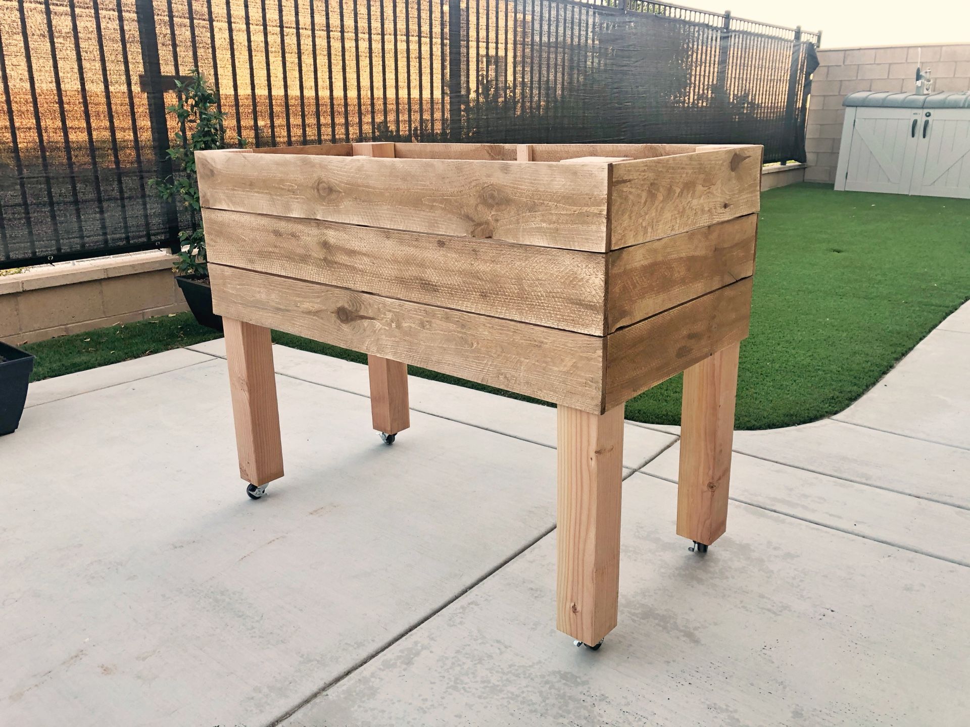 Elevated Garden Planter Box with Wheels