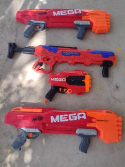 Nerf Guns All Work Great You Need To Buy The Nerf Bullets That They Shoot But One Of Those Guns Is 30 Bucks I'm Letting All Four Go Four $20