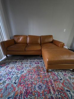 Modern Cognac Sectional Sofa