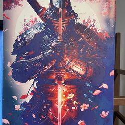 Japanese Samurai 12x16 Print on Canvas