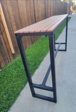Metal Wooden Bar Table.