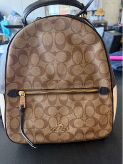 Coach Jordyn Backpack in Signature Canvas Khaki/Black
