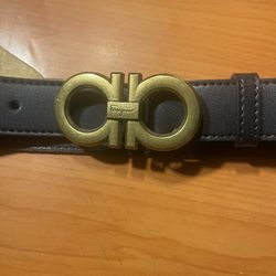 Salvatore Ferragamo Double Gancini Leather Belt