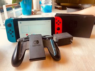 Nintendo Switch with accessories.