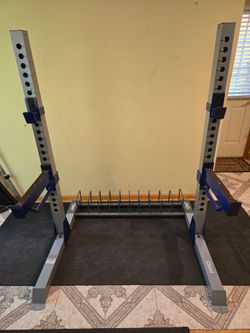 Fitness Gear Olympic Squat Rack / Bench Press with Plate Organizer