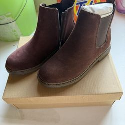 new kids steven madden brown side zipper boots size 2