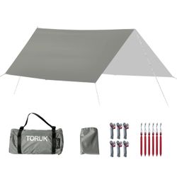 New in box 10x10Ft Camping Tarp Waterproof | Portable Lightweight Hammock Tarp | Multifunctional Hammock Rain Fly for Camping Hiking Fishing Picnic (T