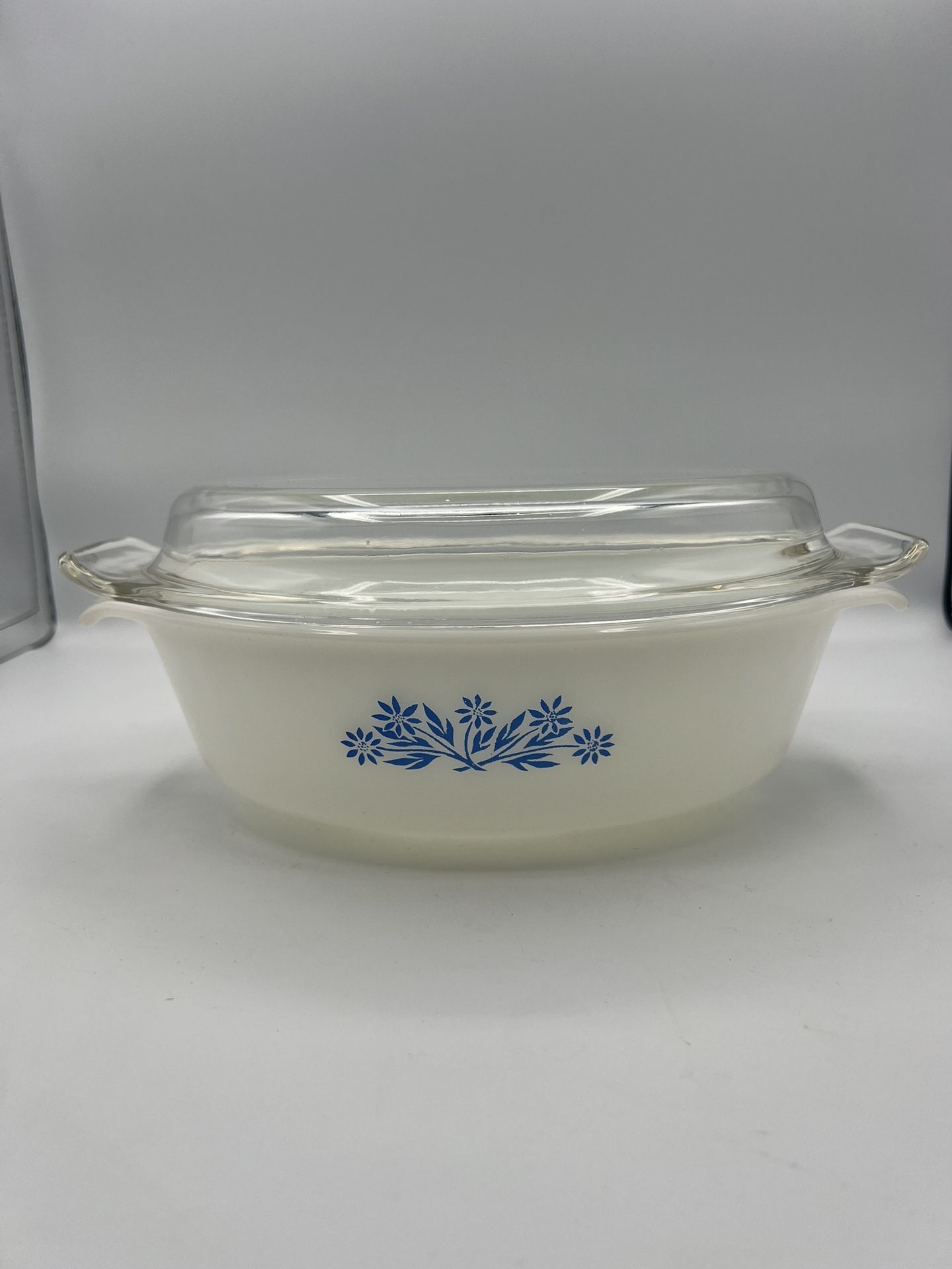 Vintage Anchor Hocking Fire King 433 Blue Cornflower Oval Casserole 1.5 Qt
