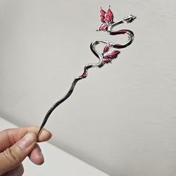 Res Snake women's ladies silver hair pin stick wand gift
