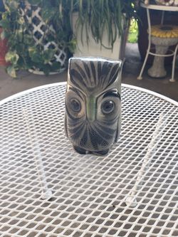 Vintage Hand Painted Mexican Pottery Owl