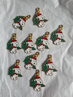 Snoopy Christmas Enamel Charms Set of 11