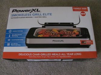 Brand New PowerXL Smokeless Grill Elite Outdoor Flavor Indoors Electric Grill