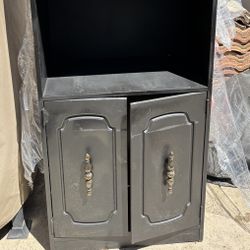 Black Shelf , Painted Wood Rustic Look 