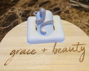 Sterling silver medium snake ring