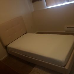 Upholstered Twin Bed Frame and Matress $90 Firm
