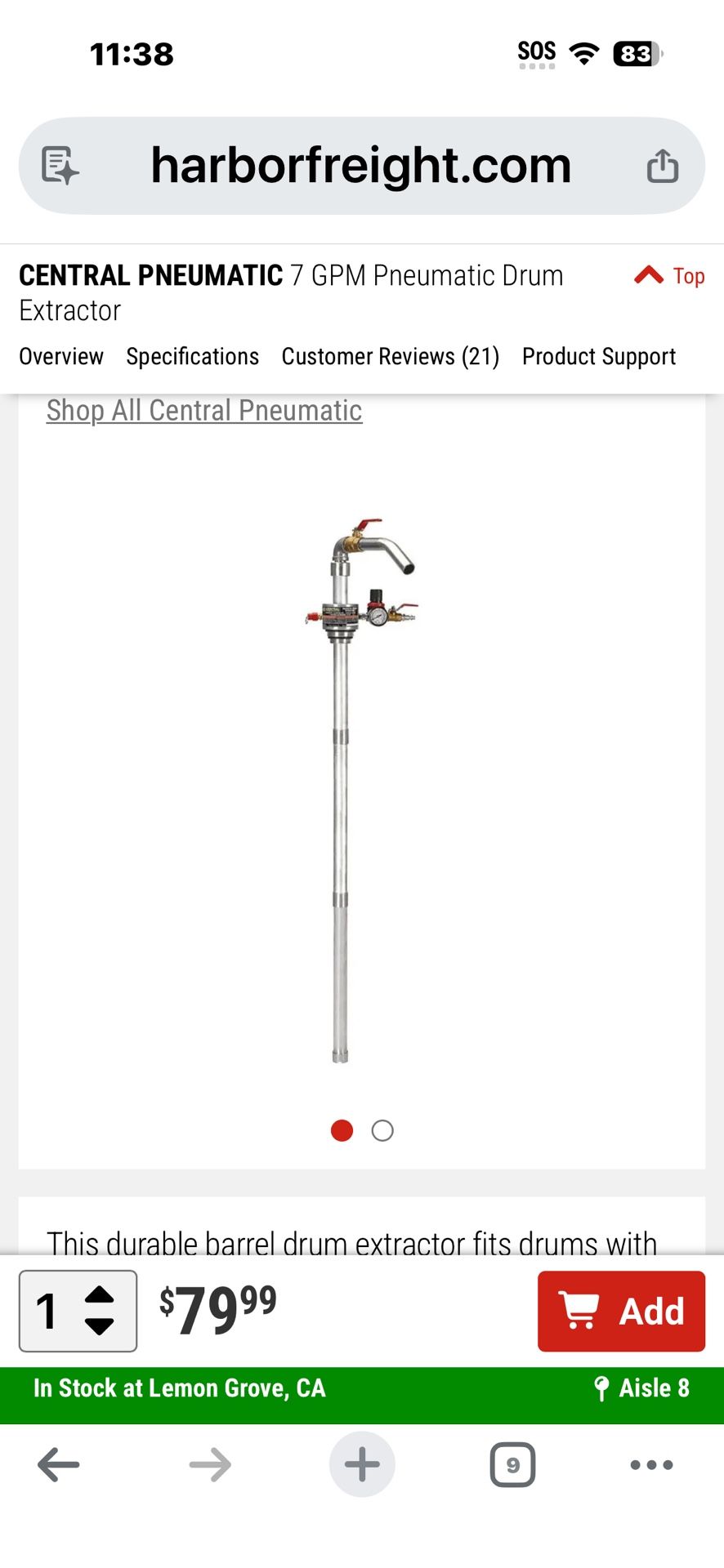 Pneumatic Barrel Pump