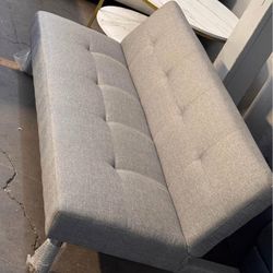 Convertible Folding Futon Sofa Bed, Modern Fabric Sleeper Couch Bed, Recliner Sofa with Chrome Legs
