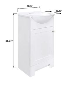 Euro 18-in True White Single Sink Bathroom Vanity with White Cultured Marble Top (Fully Assembled)