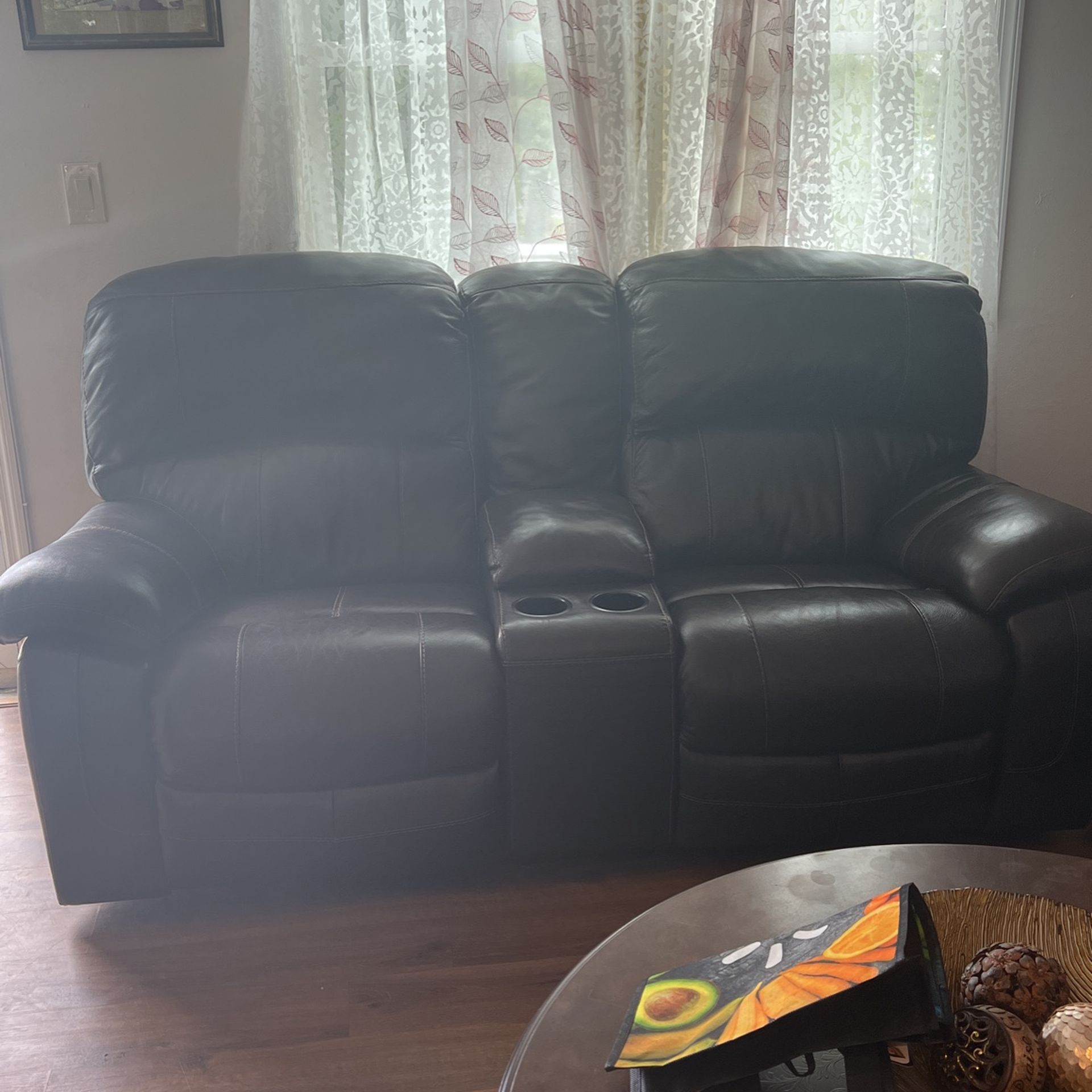 leather couch recliner