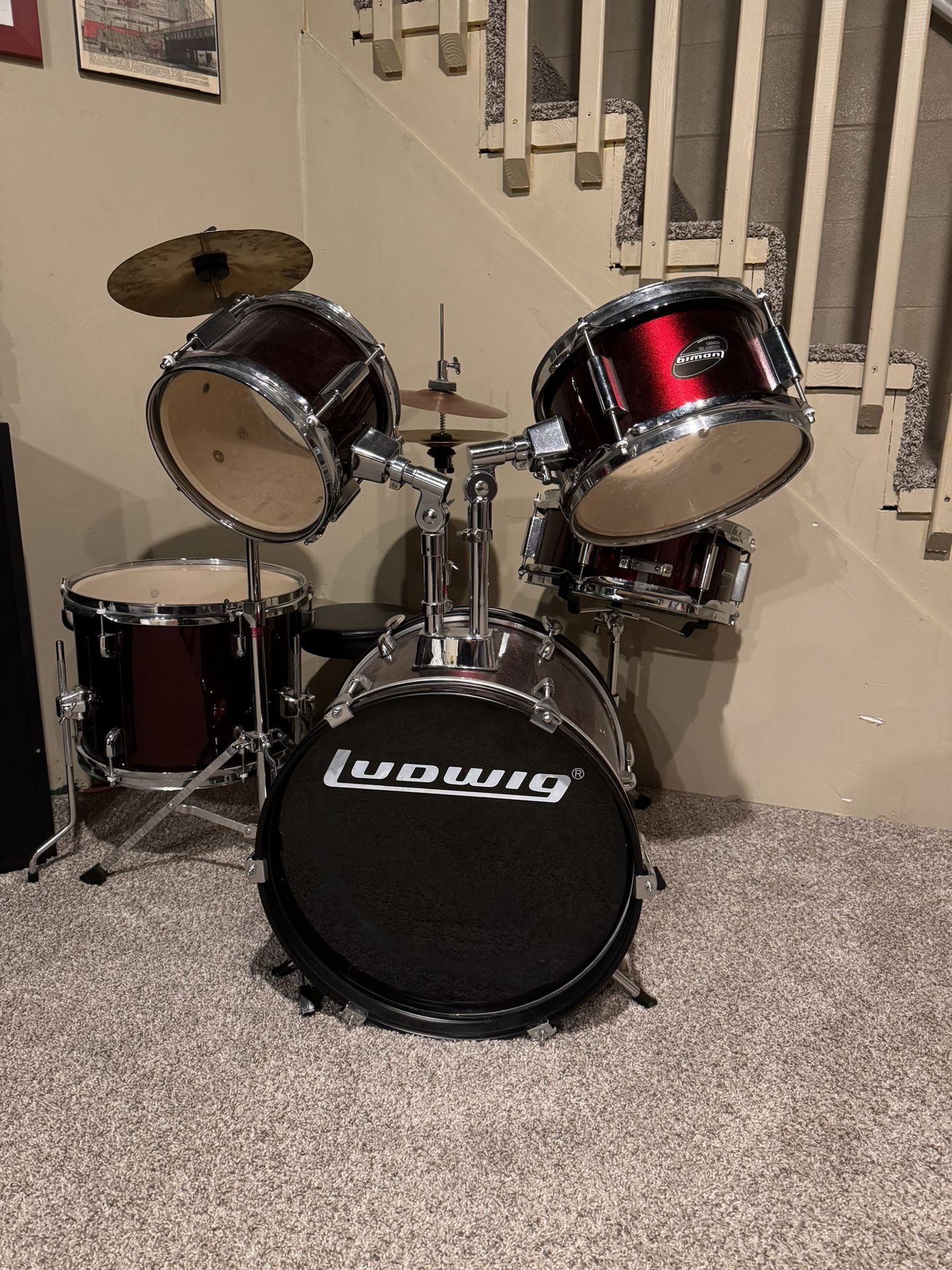 Drums - Kids’ Ludwig Dark Red
