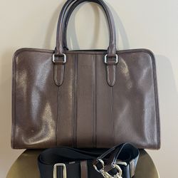Coach Leather Laptop Messenger Bag With Strap