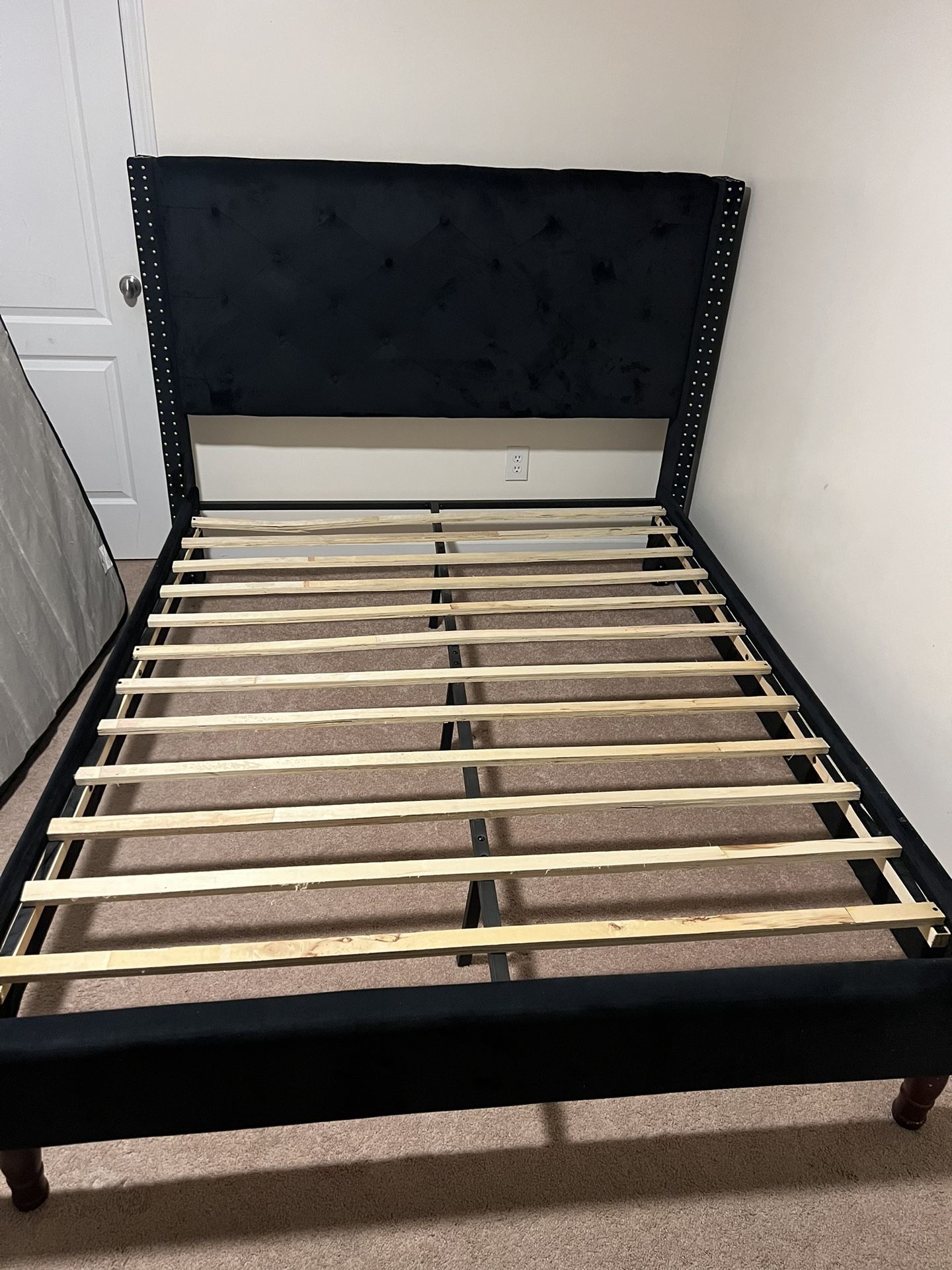 Black queen Bed frame 