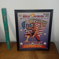  Wwf Wrestlemania 7 / Magazine Print Ad Frame 