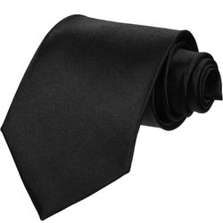 Men Black Slim Tie New!