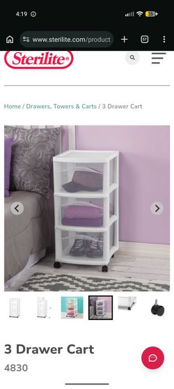 3-drawer plastic carts, set of 3