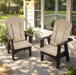 2-Piece Replacement Outdoor Adirondack Chairs Cushion in Beige