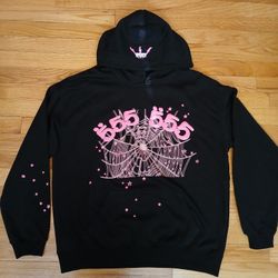 Black And Pink Sp5der Hoodie 
