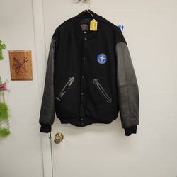 Unisex Black Bomber Jacket Lined Ford Mustang