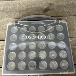Close To My Heart Embellishments Storage Case Filled Jars with Embellishments