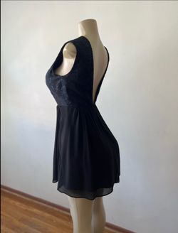Beautiful Classy Navy Blue & Black Open Back Dress