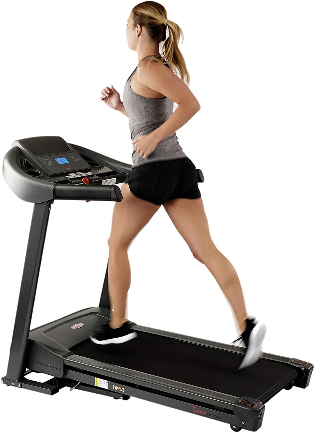 Sunny Health & Fitness T7643 Heavy Duty Walking Treadmill with 350 lb High Weight Capacity, Wide Walking Area and Folding for Storage