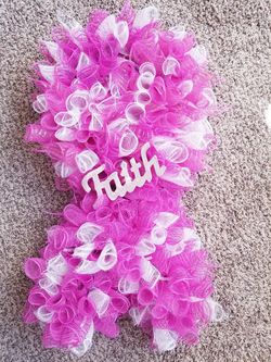 Pink ribbon wreaths