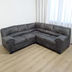 GREY SECTIONAL COUCH SOFA 