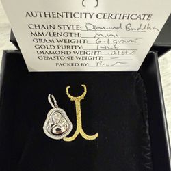 Jacoje Mini Diamond Buddha Pendant – 14K White Gold