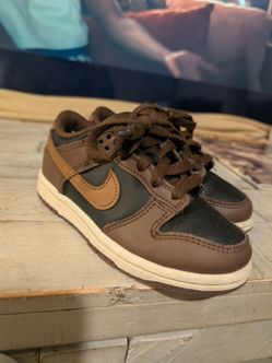Nike Toddler Sneakers US 11C Brown/Black Leather Low Top Lace Up Colorblock