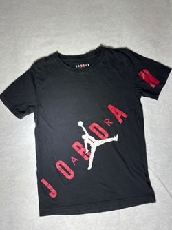 Air Jordan Graphic T-Shirt Boys Medium M 10-12 Black Red Jumpman Short Sleeve Tee