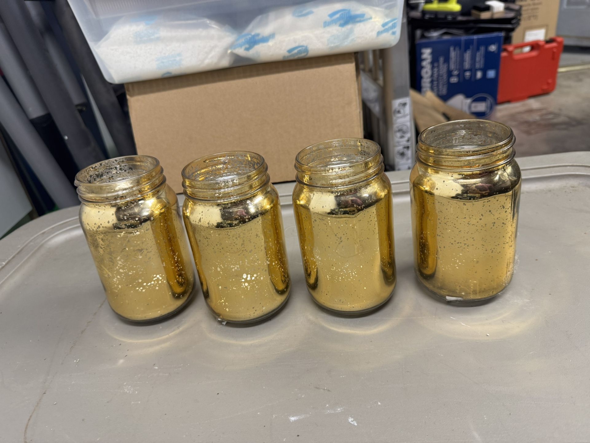 Gold Glass Jars (4)