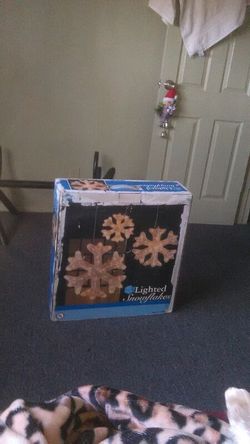 3 lighted snowflakes.