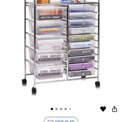 15 drawer rolling cart