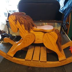 Vintage Wooden Rocking Horse