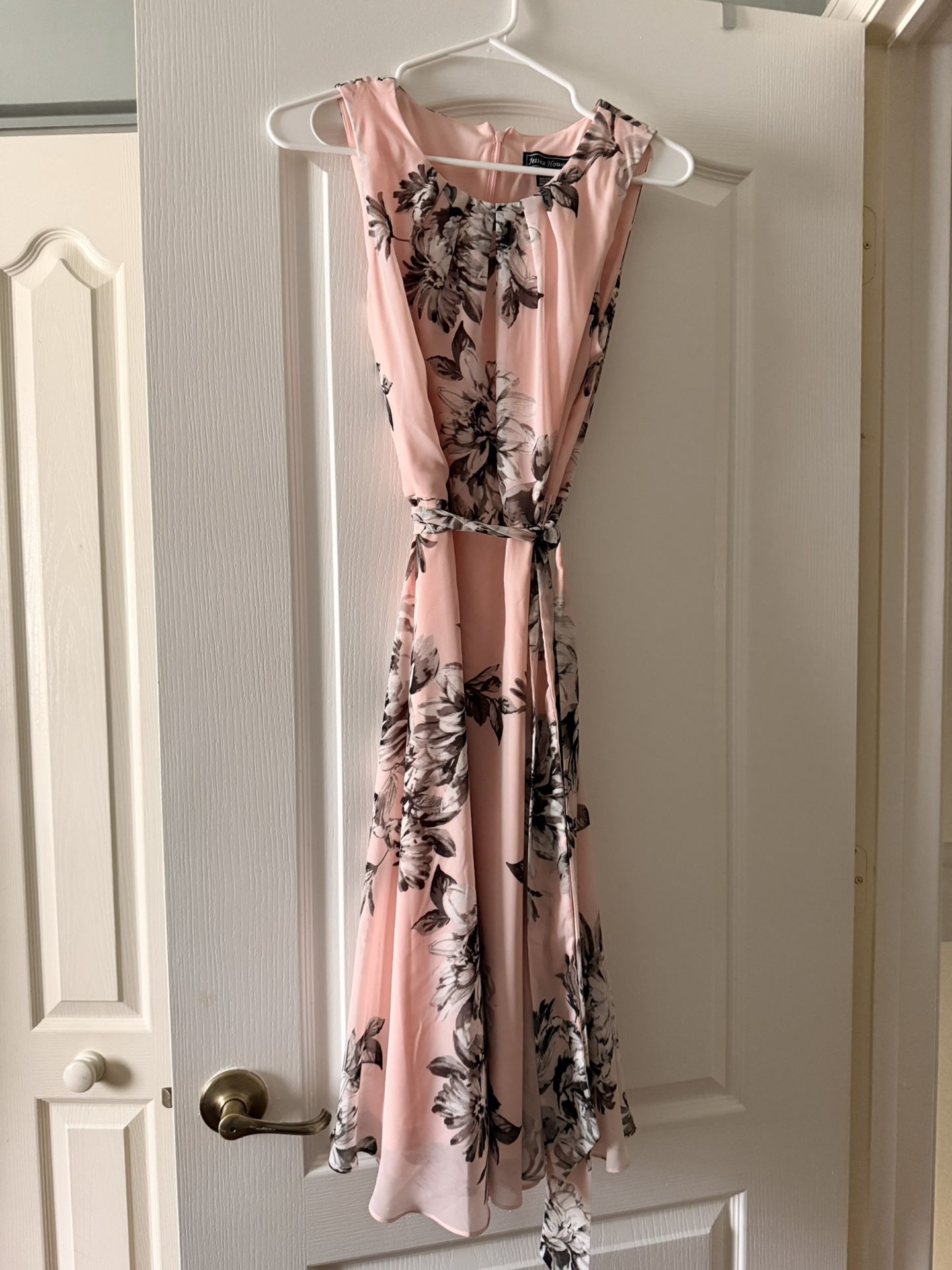 Sleeveless Pink Floral Fit & Flare Dress - Size S