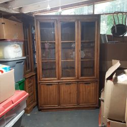 Antique China Hutch With Two Top Shelves