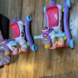 2 VTech Prance and Rock Learning Unicorn, Rocker to Rider Toy, Motion-Activated Responses