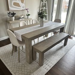 Dining Room Table Set w/matching bench, Chairs & Matching Console Table